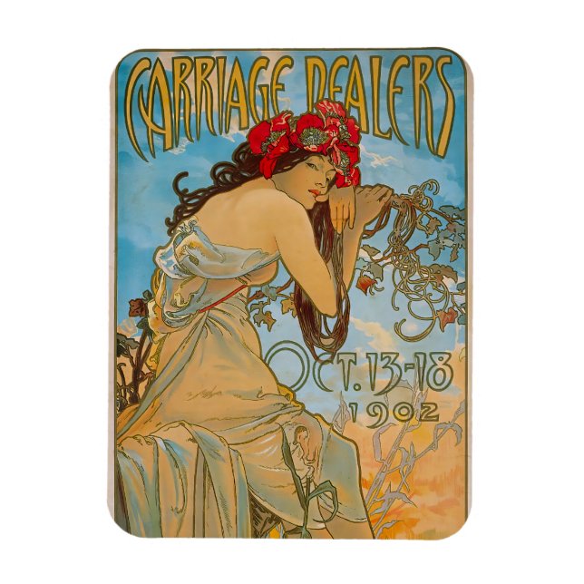 Carriage Dealers by Alphonse Mucha (1902) Magnet (Vertikal)