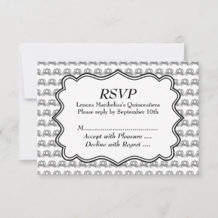 Carriage Pattern Quinceanera RSVP Karte