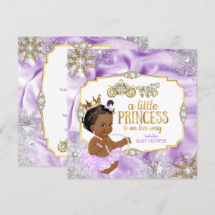 Carriage Princess Baby Dusche Lila ethnisch Einladung