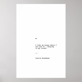 Carrie Bradshaw Zitatposter Poster