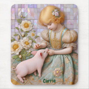 CARRIE ~ Pastel Girl Piglet ~ Mousepad