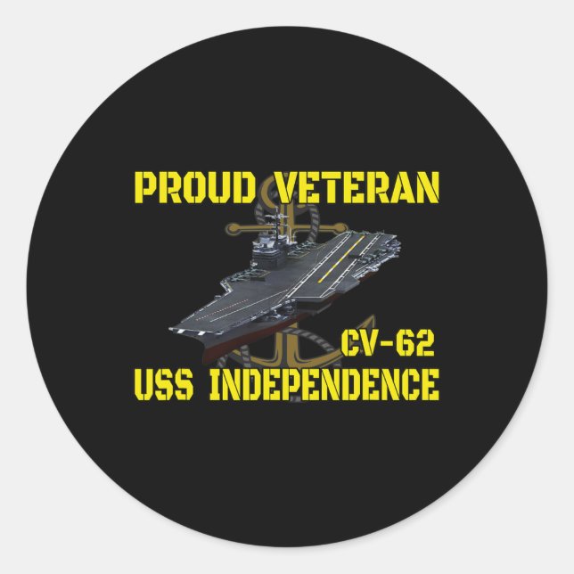 Carrier Uss Independence Cv-62 Veterans Day Vetera Runder Aufkleber (Vorderseite)