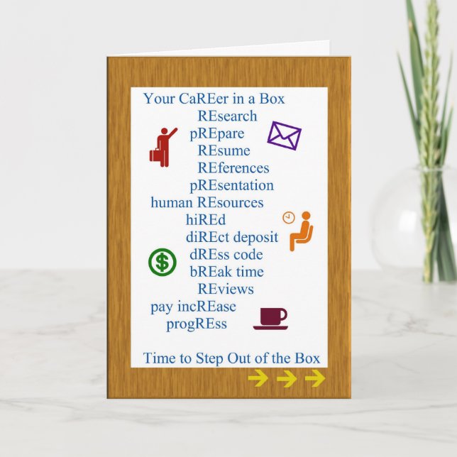 Carrière de retraite dans une carte de voeux de (Devant)