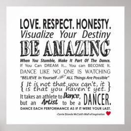 Carrie's Inspiration Dance Quotes Poster - Weiß