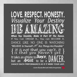 Carrie's Wall of Inspirational Dance Quotes - Gray Poster