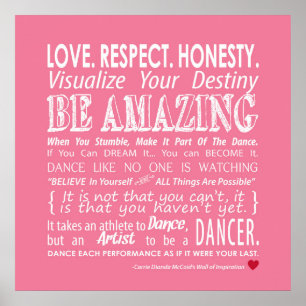 Carries Wand des inspirierend Tanz-Zitat-Rosas Poster