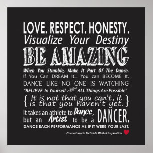 Carries Wand des inspirierend Tanz-Zitat-Schwarzen Poster