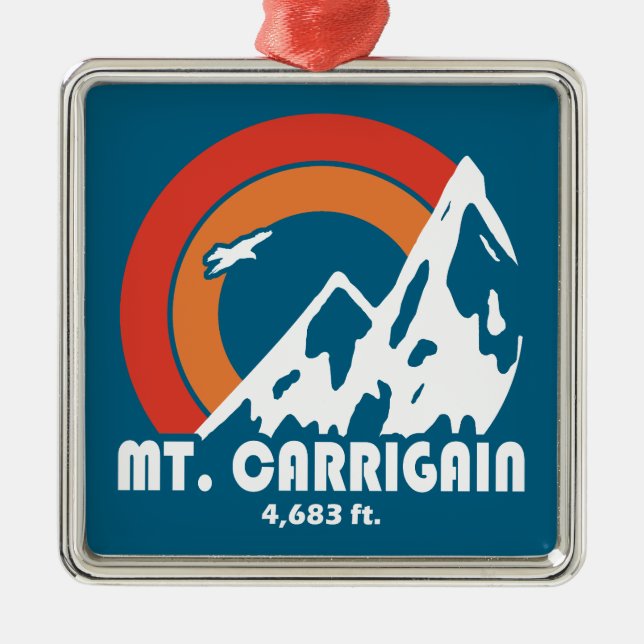 Carrigain New Hampshire Sun Eagle Ornament Aus Metall (Vorne)