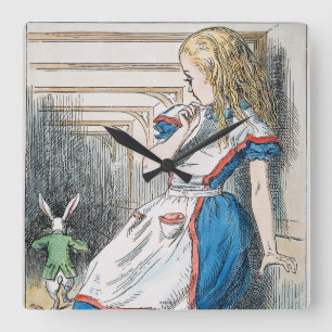 Carroll: Alice, 1865 Quadratische Wanduhr