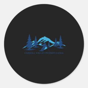 Carroll Valley Pennsylvania Skigebiet Skifahren Sk Runder Aufkleber