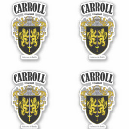 Carroll Wappen Irish Translation & Meaning (x4) Aufkleber