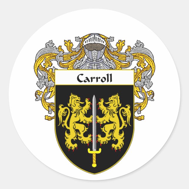 Carroll-Wappen (überzogen) Runder Aufkleber (Vorderseite)
