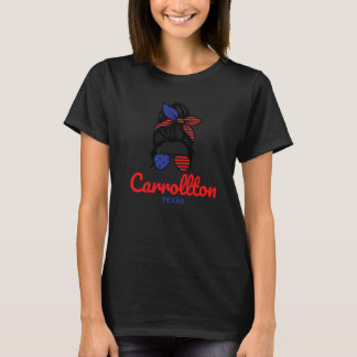 Carrollton Texas Retro unordentlicher Dutt T-Shirt