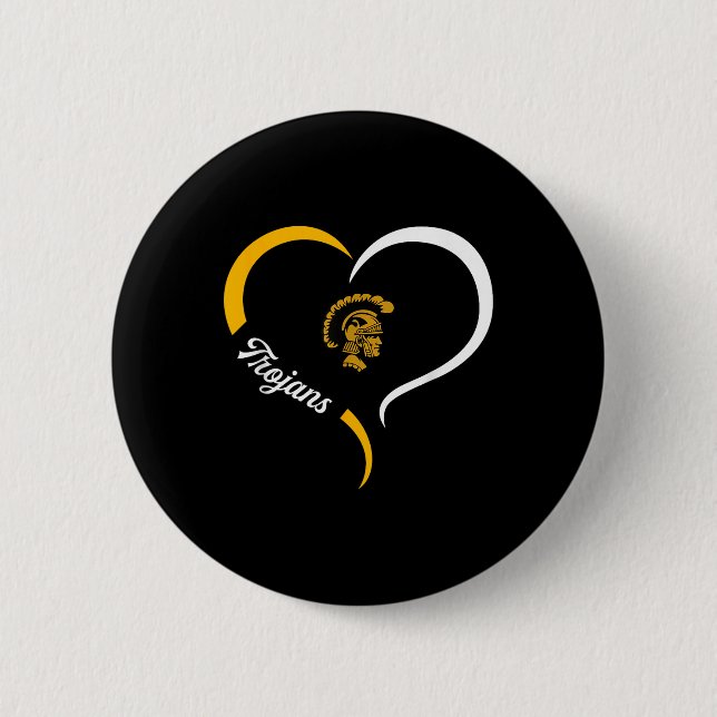Carrollton Trojans Logo Halbherz Slogan Hs Button (Vorderseite)
