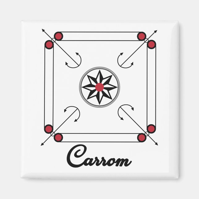 Carrom Board Indian Pakistani Retrospiel Design Magnet (Vorne)