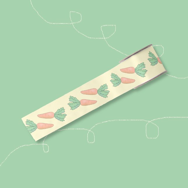 Carroons Muster Gelbe Frühlingsband Satinband (Carrots pattern yellow spring ribbon)