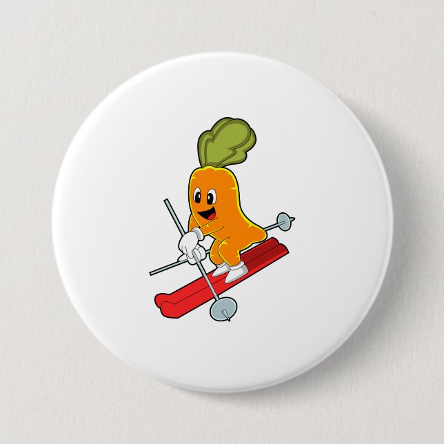 Carrot als Skifahrer mit Ski Button (Vorderseite)