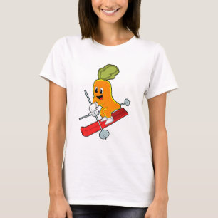 Carrot als Skifahrer mit Ski T-Shirt