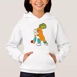 Carrot at cricket with cricket bat