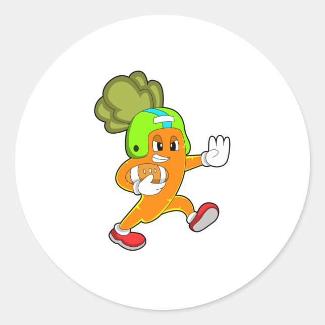 Carrot at Football Sports Runder Aufkleber (Vorderseite)