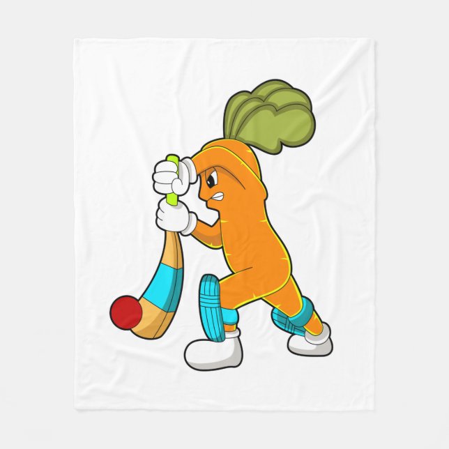 Carrot auf Cricket mit Kricketfledermaus Fleecedecke (Vorderseite)