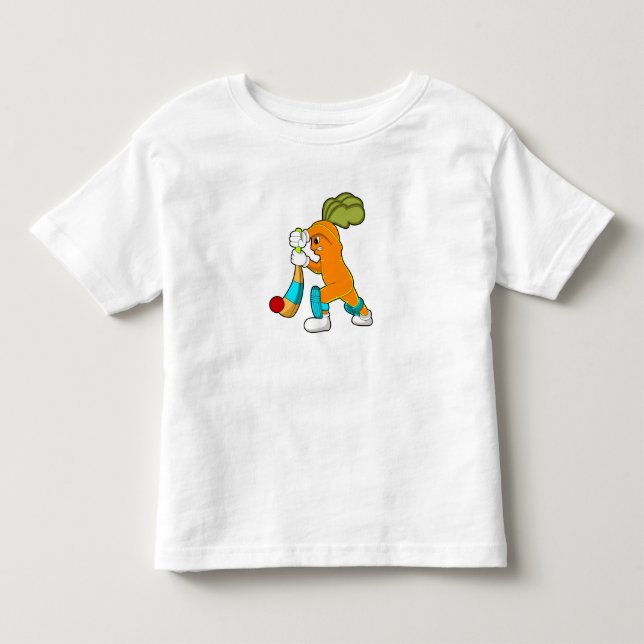 Carrot auf Cricket mit Kricketfledermaus Kleinkind T-shirt (Vorderseite)
