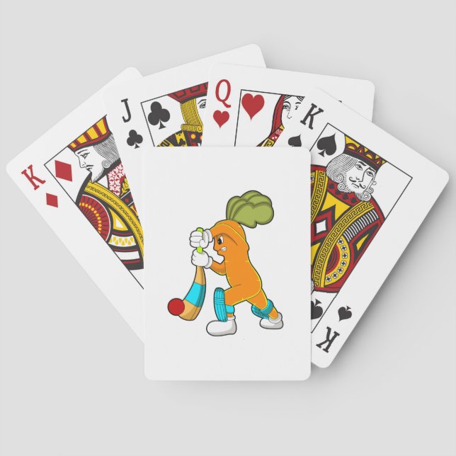 Carrot auf Cricket mit Kricketfledermaus Spielkarten (Rückseite)