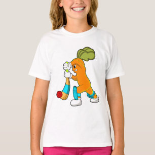 Carrot auf Cricket mit Kricketfledermaus T-Shirt