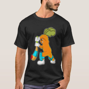Carrot auf Cricket mit Kricketfledermaus T-Shirt