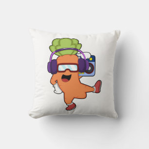 Carrot bei Musik mit Headphone Kissen