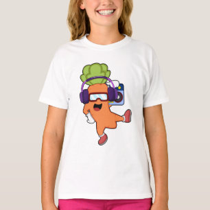 Carrot bei Musik mit Headphone T-Shirt