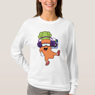 Carrot bei Musik mit Headphone T-Shirt