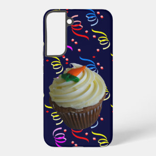 Carrot Cake Cupcake & Confetti Blue Samsung Galaxy Hülle