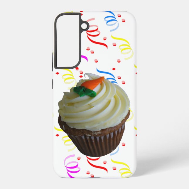 Carrot Cake Cupcake & Confetti Samsung Galaxy Hülle (Rückseite)