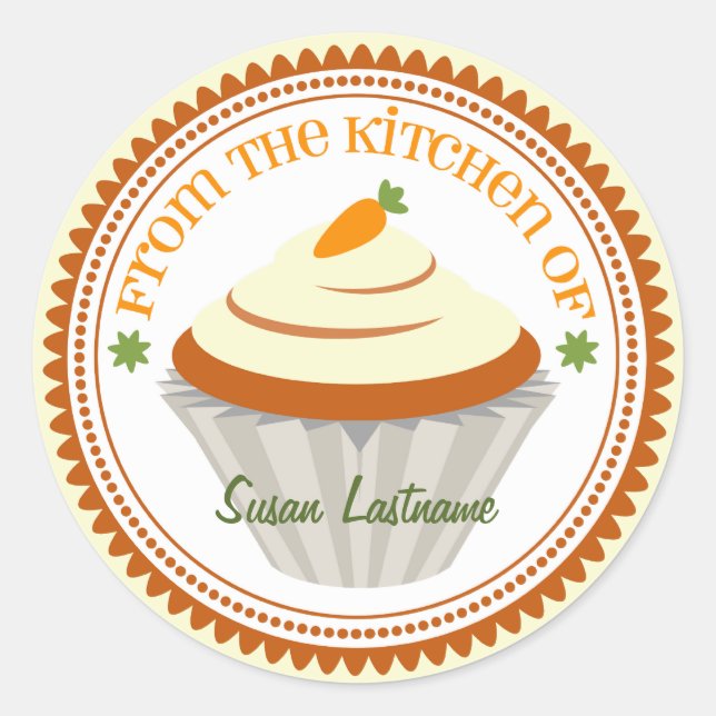 Carrot Cake Cupcake Étiquette de cuisine personnal (Devant)
