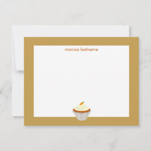 Carrot Cake Cupcake Personalisiert Flat Notecard Mitteilungskarte