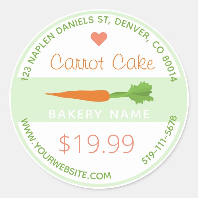 Carrot Cake Runder Aufkleber (Vorderseite)