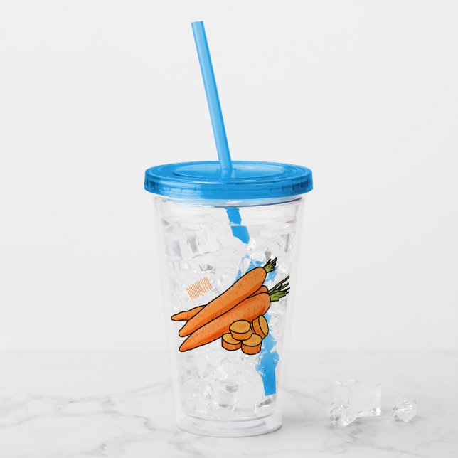 Carrot-Cartoon-Abbildung Acryltrinkbecher (Vorderseite Ice)