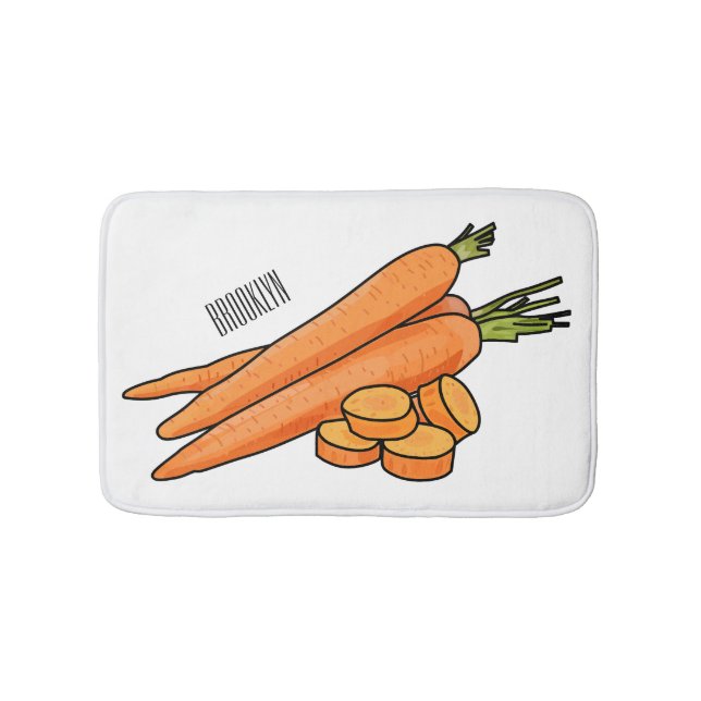 Carrot-Cartoon-Abbildung Badematte (Vorderseite)