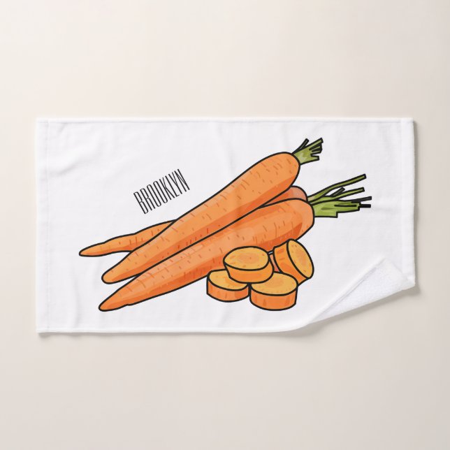 Carrot-Cartoon-Abbildung Badhandtuch Set (Handtuch)