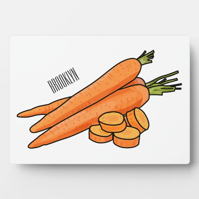Carrot-Cartoon-Abbildung Fotoplatte (Vorderseite)