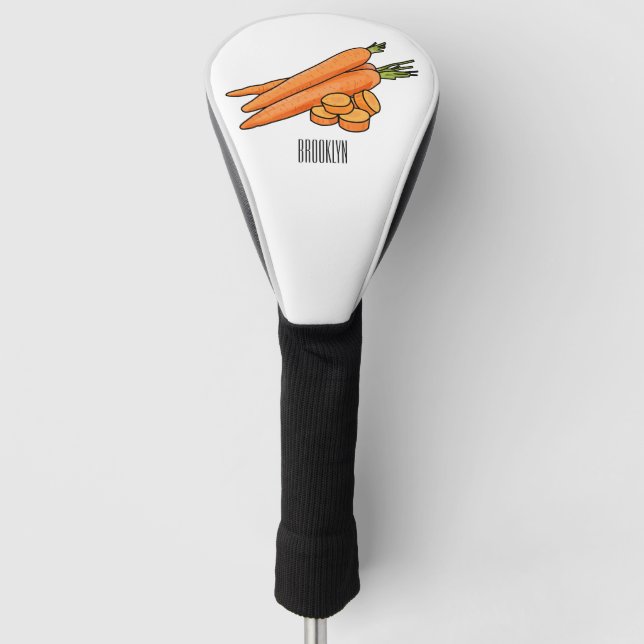 Carrot-Cartoon-Abbildung Golf Headcover (Vorderseite)
