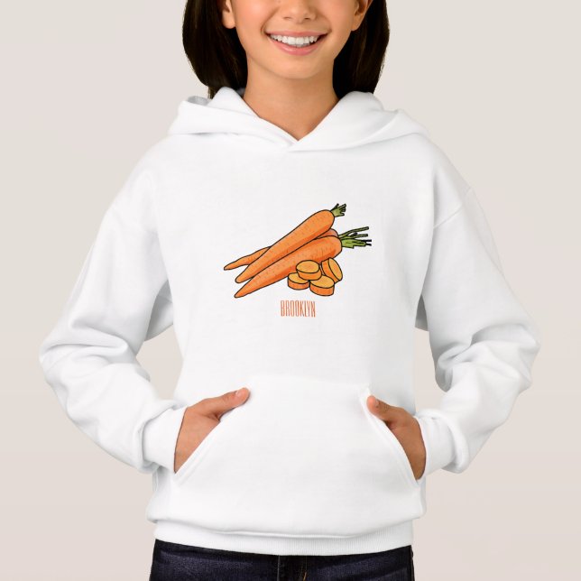 Carrot-Cartoon-Abbildung Hoodie (Vorderseite)