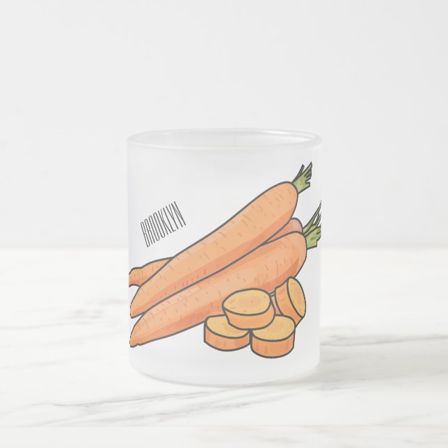 Carrot-Cartoon-Abbildung Mattglastasse (Mittel)