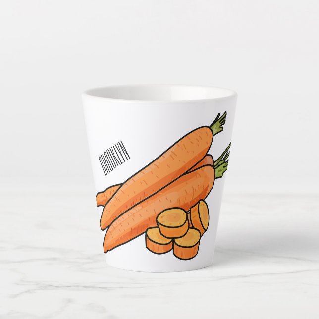 Carrot-Cartoon-Abbildung Milchtasse (Vorderseite)