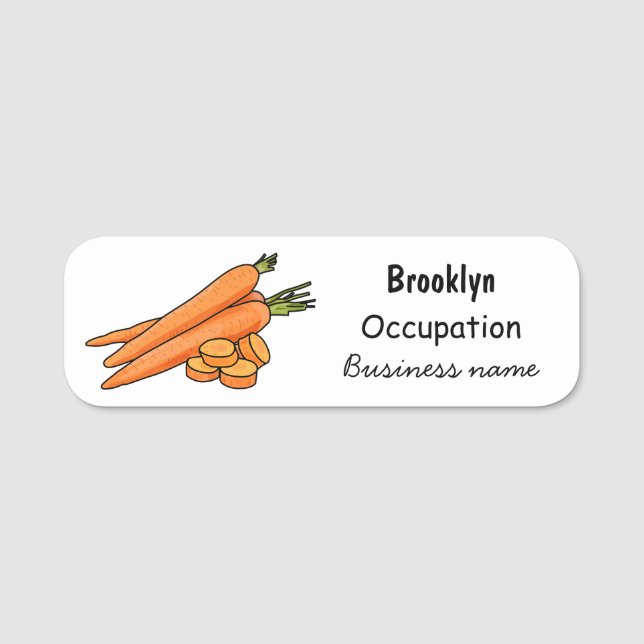 Carrot-Cartoon-Abbildung Namensschild (Vorderseite)