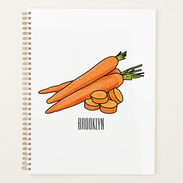 Carrot-Cartoon-Abbildung Planer (Vorderseite)