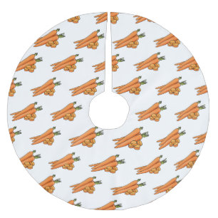 Carrot-Cartoon-Abbildung Polyester Weihnachtsbaumdecke