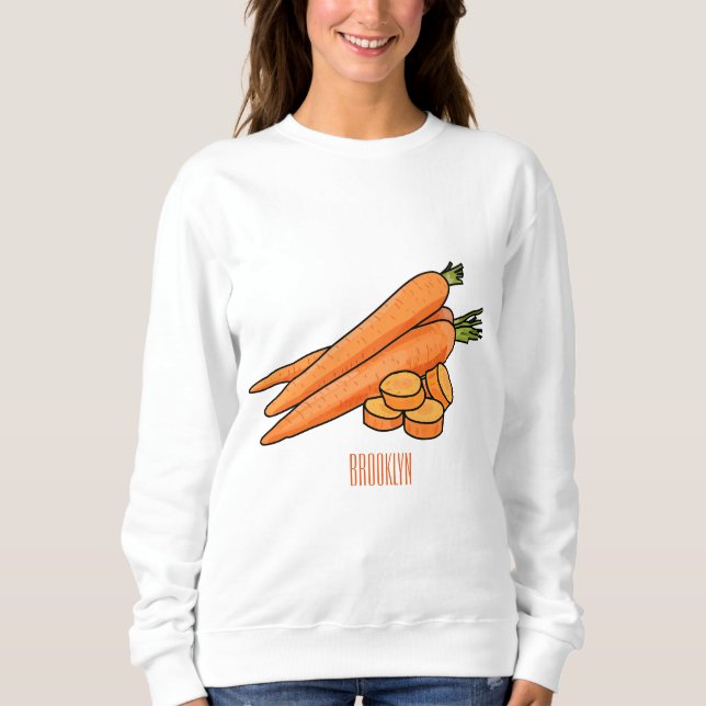 Carrot-Cartoon-Abbildung Sweatshirt (Vorderseite)