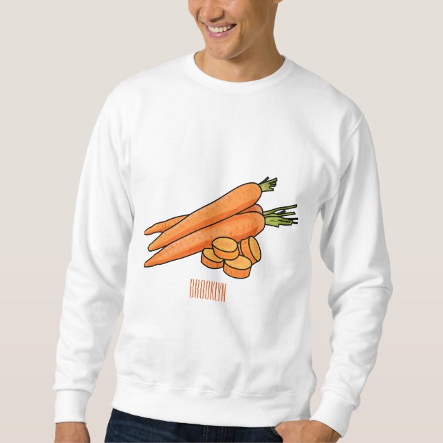 Carrot-Cartoon-Abbildung Sweatshirt (Vorderseite)